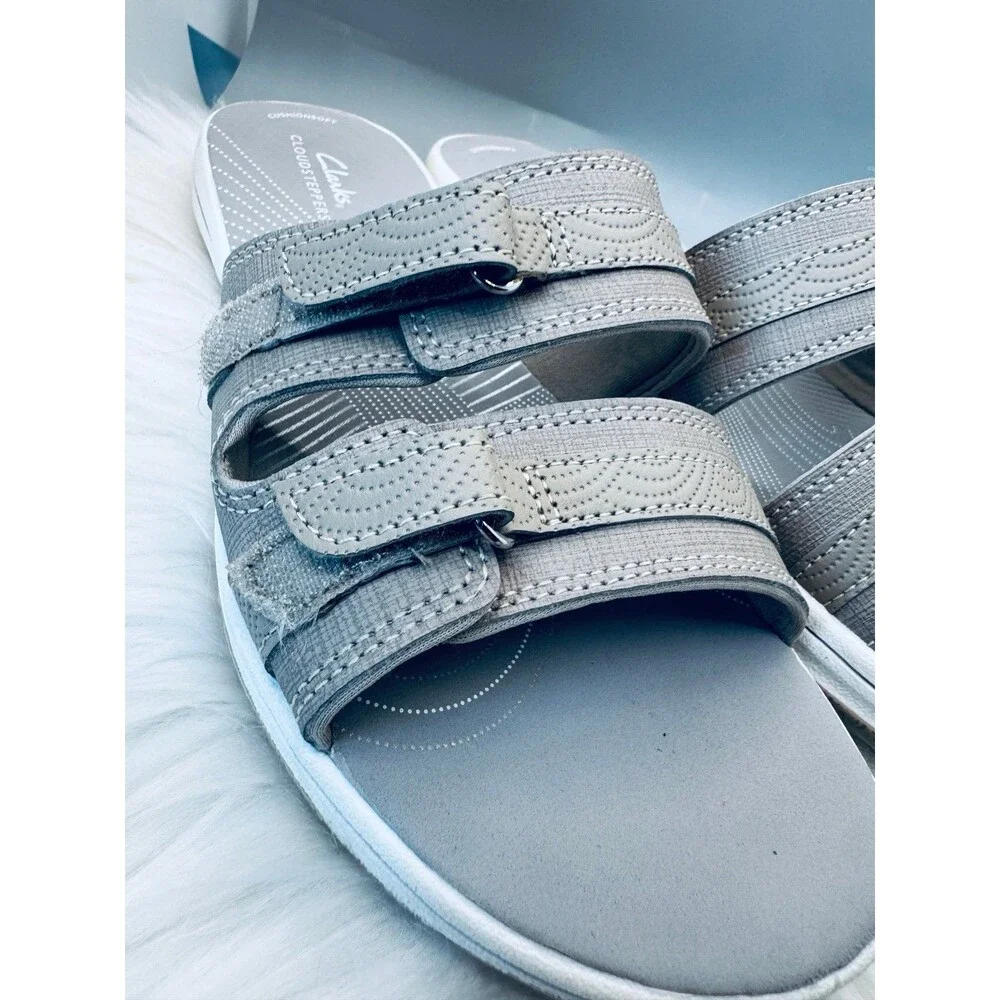 Clarks Cloudsteppers Breeze Rosa Adjustable Slide Sandals Sand/Tan Sz 9 cruise
